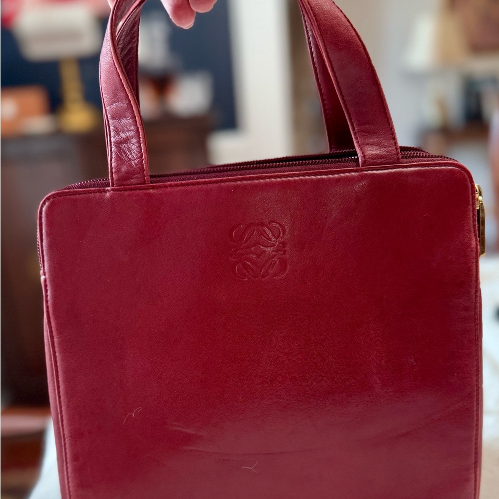 Loewe Deep Red Leather Shoulder Bag